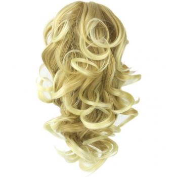 Soowee 8‑Color Curly Hair Extensions – Schwarzer & Grau‑Hochhitze‑Synthetik-Pferdeschwanz