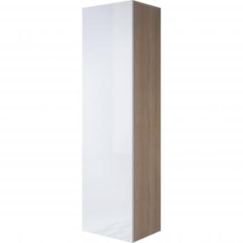 Mobile sospeso vetrina soggiorno moderno 40x165x28 cm modello Luke V4 Sonoma opaco e bianco lucido