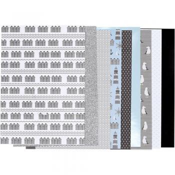 Blue Elegance Paper Pad – 24 Sheets, 21x30 cm