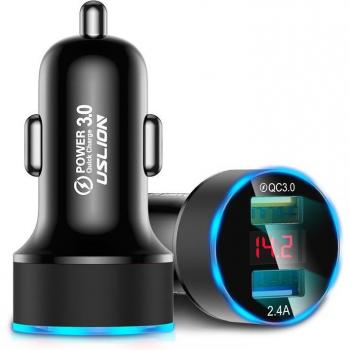 USLION 3A Mini Dual USB Fast Car Charger