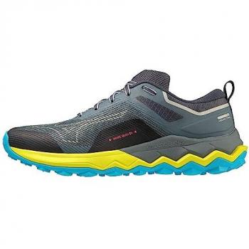 Mizuno Wave Ibuki 4 Zapatillas de Running Gris, Azul y Amarillo