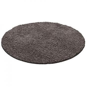 Hochflor Teppich, Weich und Flauschig, Rundes Design für Wohnzimmer