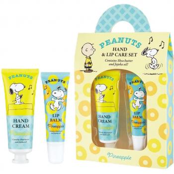 Kosmetyczka Peanuts – krem do rąk i balsam do ust w zapachu ananasa