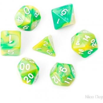 Ensemble de 7 dés acryliques polyédriques TRPG