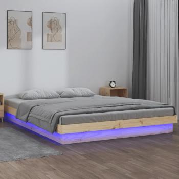 LED King Size Bed Frame by Vidaxl (Solid Wood)