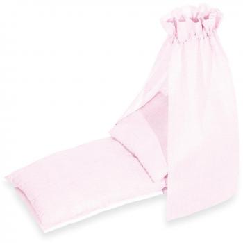 Pinolino Doll Cradle Canopy Bedding Set in Vichy-Karo Rosa Print