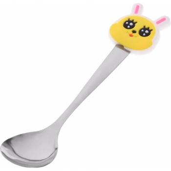 Cucharilla de postre en forma de pez delfín, acero inoxidable, 1 pieza