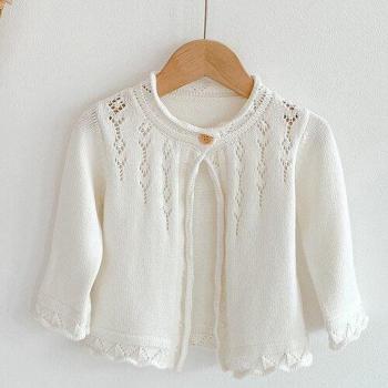 Cardigan Tricoté à Manches Longues pour Fille Nouveau-Née