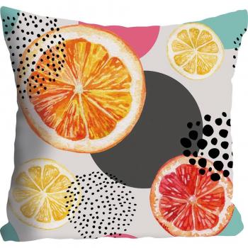 Dekokissen Julia mit Orangen und Zitronen, Kissenhülle ohne Füllung, 40x40 cm