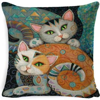 Funda de almohada con arte de gato