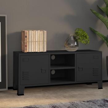 VIDAXL Mobile Tv Industriale Nero 105x35x42 Cm In Metallo