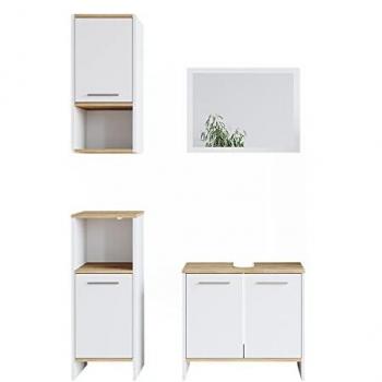 Vicco Ensemble 4 pièces Meubles de Salle de Bain Elvio Blanc