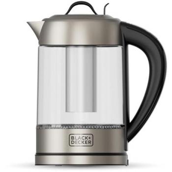 Black & Decker Bollitore BXKE2205E 1,7 L Argento Trasparente Nero