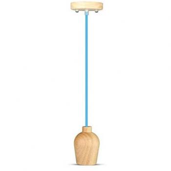 V-TAC - Lampadario Pendente A Sospensione Legno Colore Blu Vt-7778 3722