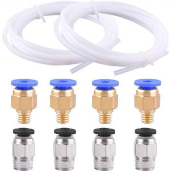 Tubo PTFE 2 m para impresión 3D – ajuste rápido PC4-M6 + neumático PC4-M10