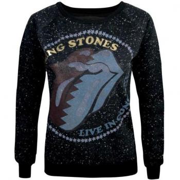 Amplified Frauen Zig Zag Lick The Rolling Stones Pullover XS Schwarz