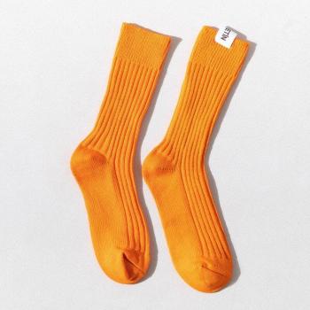 CHAOZHU Men's Ribbed Cotton Socks - Bright Colors