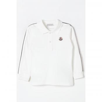 Polo Moncler 18M in Cotone con Logo Bianco
