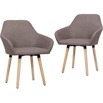 Taupe Polyester Dining Chair Duo