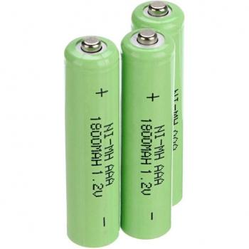 AAA 3A 1800mAh 1.2V Ni-MH Rechargeable Battery 5-Pack - Green