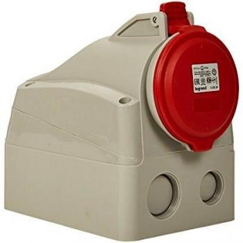 Legrand 555259 Prise de sol fixe avec IP44 et protection contre les intempéries pour une utilisation en extérieur, 3P+N+T, 32A, 380V~ à 415V~