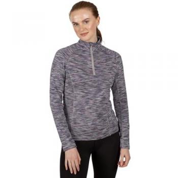 Maglietta Donna Trespass Edith Maniche Lunghe Fleece Zip Grigia
