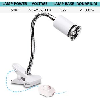 Lampe chauffante 2 en 1 pour reptiles avec clip