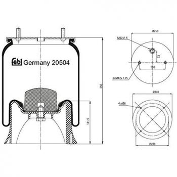 FEBI BILSTEIN 20504 Federbalg, Luftfederung