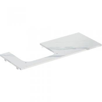 Keramag Geberit ONE Waschtischplatte 120x2x47cm, Ausschnitt links, Steinzeug, Marmoroptik weiß/matt