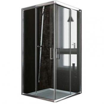 Mampara Deslizante Idralite 80x80 cm Vidrio Transparente h 185 cm Modelo Alabama