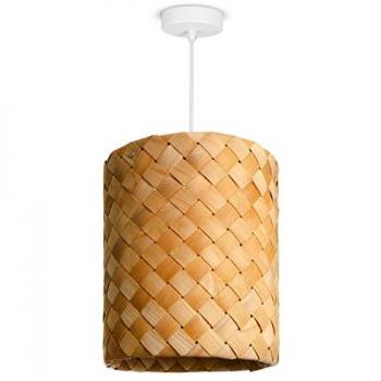 Lampada a sospensione led - Paralume Carta E27 - Bianca, Holz (Ø25cm)