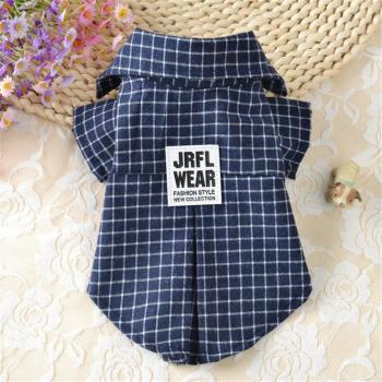 Puppy Clothes Blue Plaid Blouse for Small Dogs