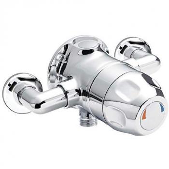 Nuie Exposed Sequential Thermostatic Shower Valve | Silver | Metal | 205mm x 80mm x 138mm