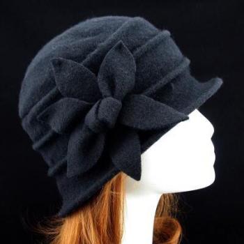 Gorro de Lana Hexagonal Floral para Mujer - Sombrero Casual de Invierno
