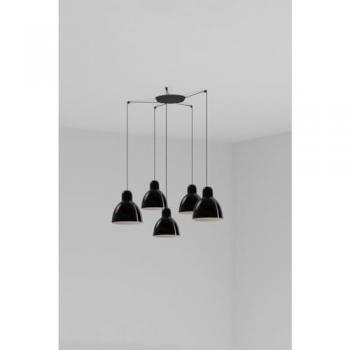 Faro Venice Luminaire Suspendu 5 Lumières Noir Éclatant