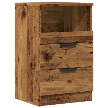 Comodino in Legno Invecchiato 40x36x65 cm in Legno Multistrato