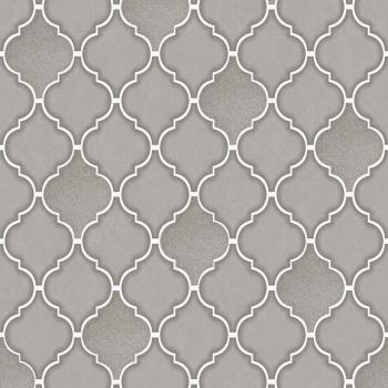 Holden Decor - Charcoal Trellis Tile Wallpaper Embossed Vinyl Glitter Kitchen & Bathroom