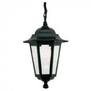 Lampada mini a sospensione esagonale design classico da esterno nero