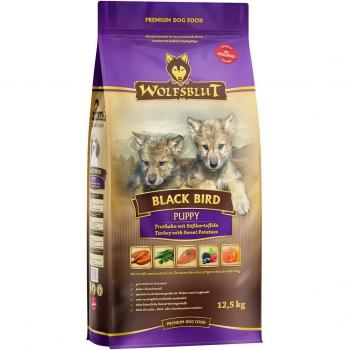 WOLFSBLUT Black Bird Puppy Truthahn mit Süßkartoffel Hundetrockenfutter