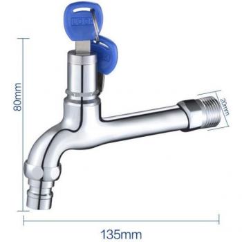 BaIDaiMoDeng Copper Faucet with Lock Key for Outdoor Use