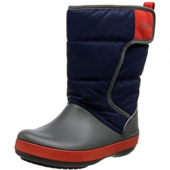 Crocs Unisex-Kinder LodgePoint Schneestiefel, Blau (Navy/Slate Grey), 37/38 EU