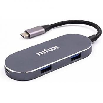 Nilox - MINI-DOCKING USB-C: HDMI, 3 PUERTOS USB 3.0 Y USBC