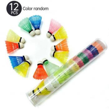 Ensemble de 12 balles de badminton arc‑en‑couleurs en EVA