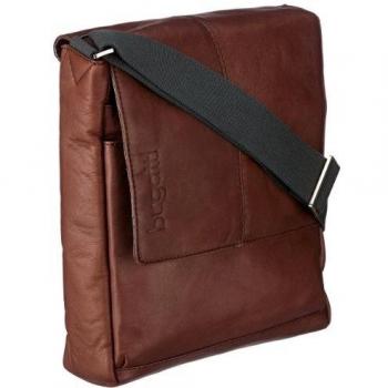 Bugatti Kuriertasche John D, braun, Hochformat, 26 x 31 x 9 cm, 7 Liter