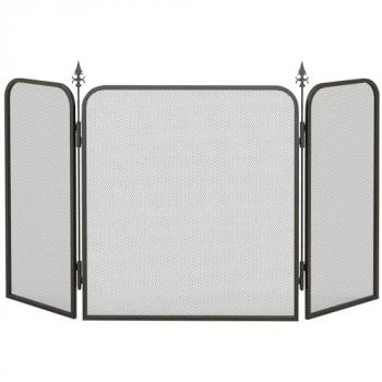 Cheminée en Fer Noir 3‑Panneaux – 96x1,3x56 cm