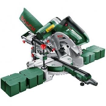 Bosch PCM 8 SD - Ingletadora con función de tracción (1200 W, 4 prolongaciones laterales, hoja de sierra, pinza, saco para el polvo, diámetro nominal de la hoja de sierra: 216 mm, en caja de cartón)