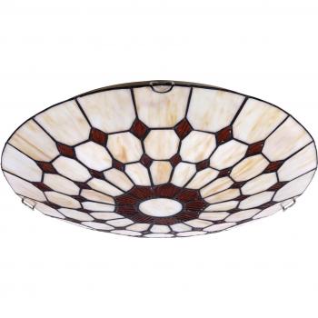 Marvel Tiffany Plafondlamp Ø40cm Brons Metaal Glas