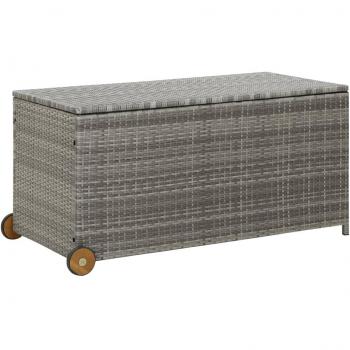 Garden Storage Box Light Grey 120x65x61 cm Poly Rattan Vidaxl