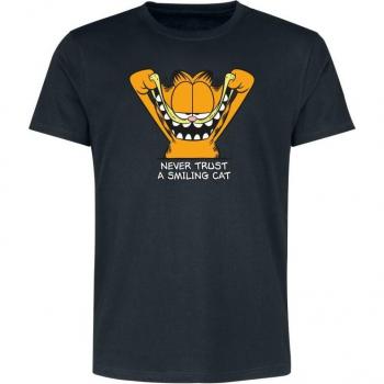 Nunca Confíes en un Gato Sonriente – Camiseta Garfield 3XL Hombre Negro