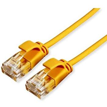 ROLINE Cat.6A UTP DataCenter Patch Cable, LSOH, Slim, Yellow, 0.15m